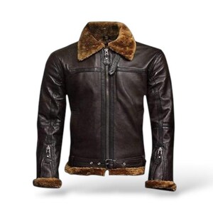 Giubbotto bomber vintage B3 nero da uomo / Cappotto da aviatore in pelle di montone / Giacca in vera pelle di pecora