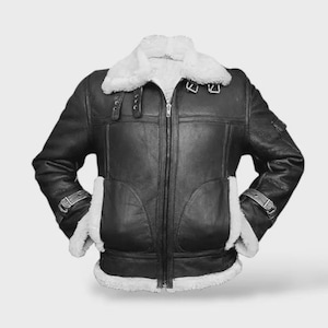Vintage B3 Bomber Jacket for Men | Aviator Shearling Leather Pilot Coat | Real Sheepskin Jacket