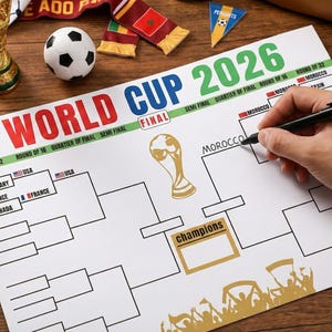 World Cup 2026 Bracket Printable | Football Tournament Tracker (Digital Download)