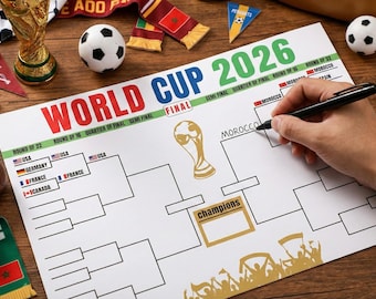 World Cup 2026 Bracket Printable | Football Tournament Tracker (Digital Download)