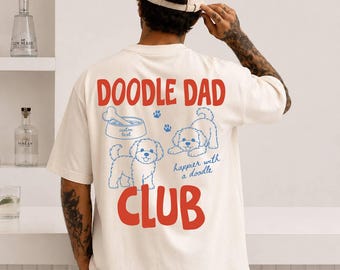 Comfort Colors® Personalized Doodle Dad Club Shirt, Mini Aussiedoodle Dog Shirt, Dog Lover Tshirt, Gift For Dog Dads, Custom New Dog Dad Tee