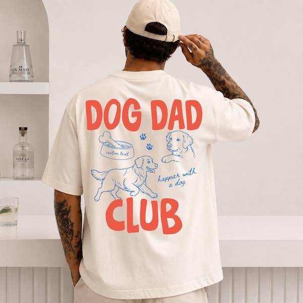 Comfort Colors Personalized Dog Dad Club Shirt, Custom Dog Lover Tshirt, Gift For Dog Dads, Vintage Pet Dad Graphic TShirt, New Dog Dad Tee