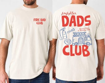 Comfort Colors® Firefighter Dad Club Shirt, Fire Dad Graphic Tee, Blue Collar Father's Day Shirt, Retro Fire Rescue T Shirt, Gift For Dad