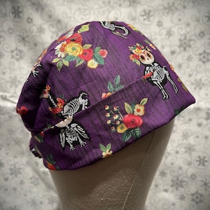 Ladies Scrub cap Halloween Day of the Dead