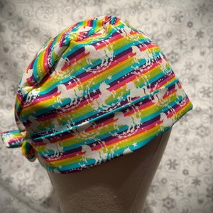 Ladies Rainbow Unicorn scrub cap