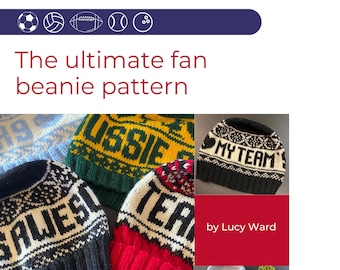 The Ultimate Fan Beanie Pattern - baby to adult - KNITTING PATTERN ONLY