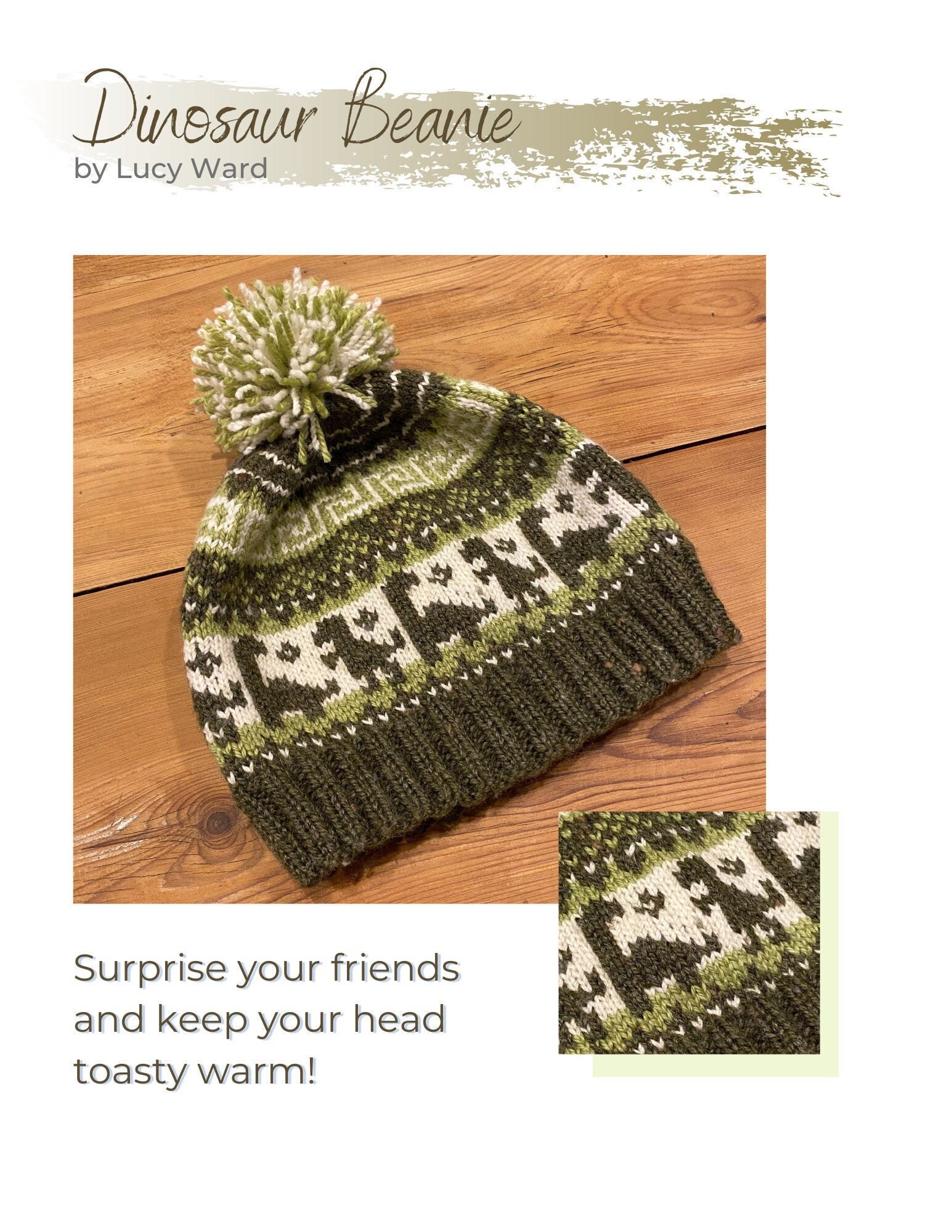 Dinosaur Knitted Beanie Pattern Average 