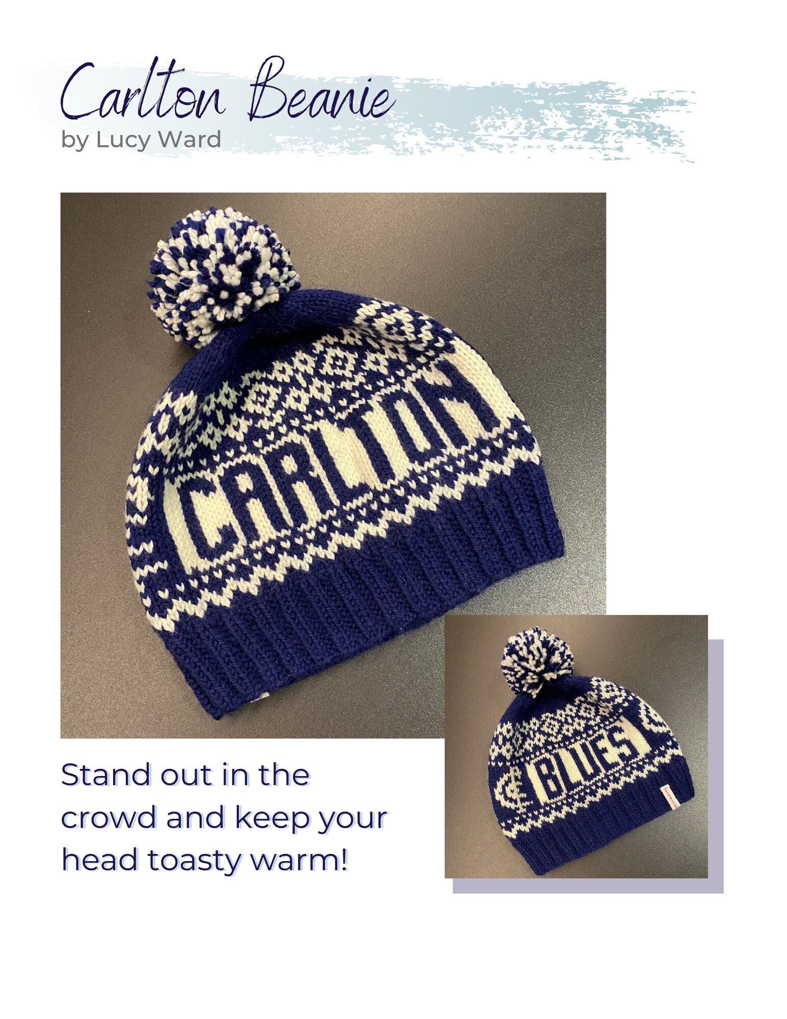 Carlton Knitted Beanie Pattern Fits 