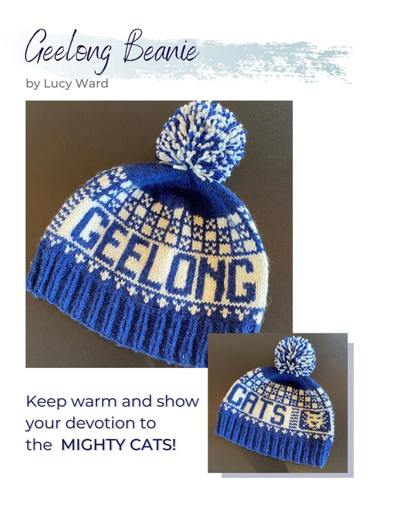 Geelong Cats Knitted Beanie Pattern 
