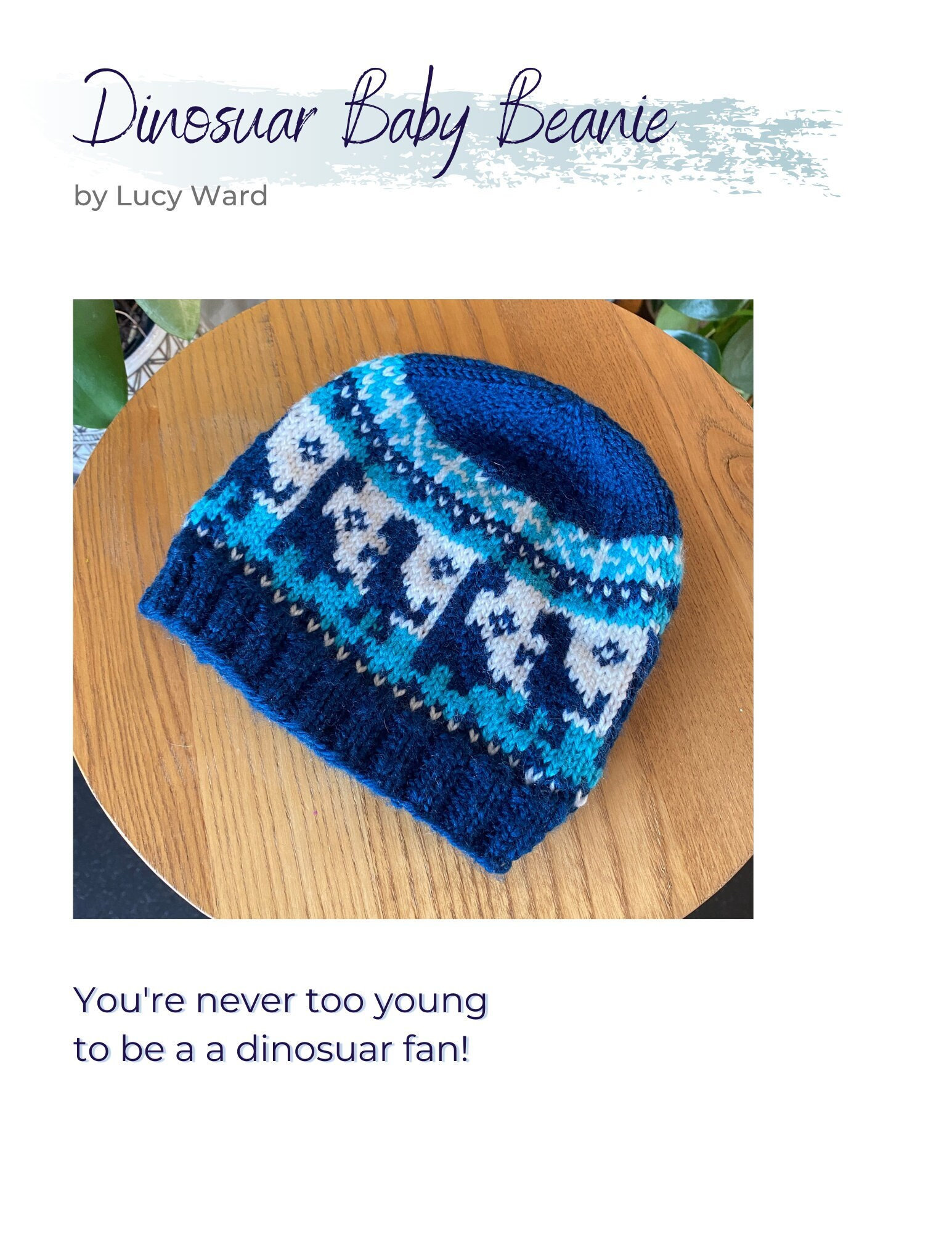 Yarn Kit for the Lucy Ward Dinosaur Beanie Pattern