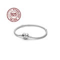 Pandora 925 Moments Sterling Silver Snake Chain Bracelet Heart Clasp Charm Bracelet product logo