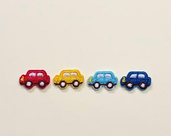 ミニカー用粘着刺繍パッチセット | 携帯電話ケース、ノートパソコン、DIYプロジェクト用の剥がして貼る車両パッチ