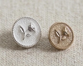 ヴィンテージスタイルのローズメタルボタン - 20mmと23mmの花柄ボタン、裁縫、編み物、カーディガン、DIYクラフト用装飾ボタン、6個セット