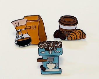 Coffee Enamel Pin, Barista Gift, Coffee Lover Pin, Cute Lapel Pin, Tote Bag Backpack Jacket Pin, DIY accessory