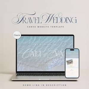 Wedding Website Template: Destination, Customizable Canva Design (Digital Download)