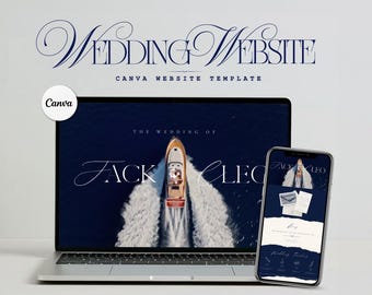 Wedding Website Template: Destination, Customizable Canva Design (Digital Download)