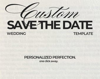 Made-to-Order Custom Save-The-Date Wedding Announcement Design | Personalized Website Template Canva