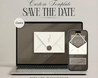 Save the Date Wedding Template | Customizable in Cava | Digital Template Download