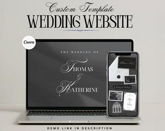 Classic Wedding Website: Editable Canva Template Design, Digital Download