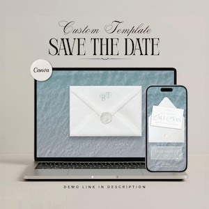 Hochzeit Save the Date Vorlage | Personalisierbar in Cava | Digitaler Vorlagendownload