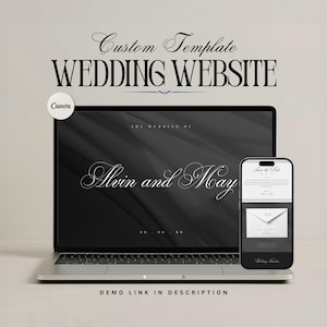 Klassische Hochzeitswebsite: Individuell in Canva (Digitale Datei) Minimalistisch