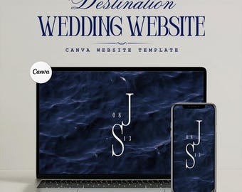 Wedding Website Template: Destination, Customizable Canva Design (Digital Download)
