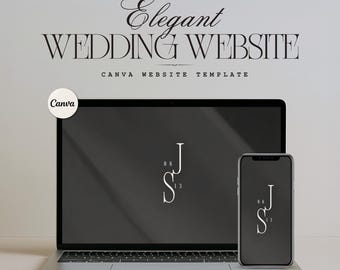Wedding Website Template: Customizable in Canva | Digital Download Classic and Modern