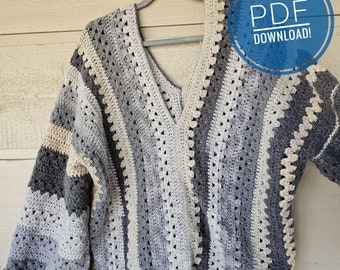 Cozy V Sweater Pattern - PDF Digital Download