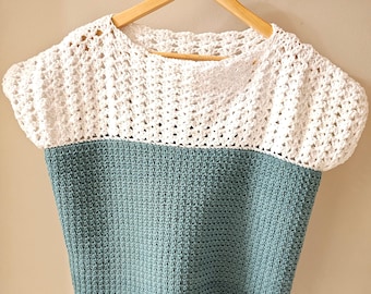 T-shirt en dentelle demi-coquille au crochet