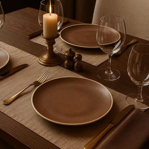 Rustic Mocha Stoneware Dinner Plate 28.5cm Hand Finished Reactive Glaze Tableware