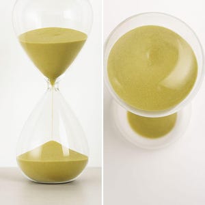 Large Hand Blown Glass Hourglass Timer with Golden Sand for Home Office Decor Gift