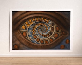 Eye of Consciousness Poster | Surreal Spiritual Visionary Art | Meditation Room Wall Art