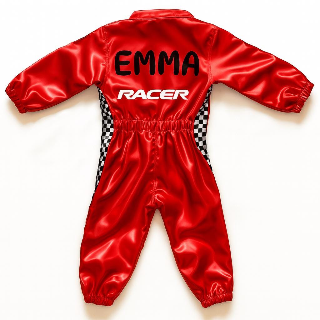 Custom Kids Race Car Costume | Personalized Racing Suit, Halloween ...