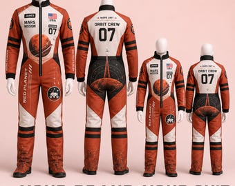 Custom Mars Mission Racing Suit, Personalized Space Theme Karting Suit, Adult Kids Motorsport Jumpsuit, Your Brand Your Suit
