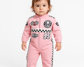 Custom Kids Race Car Costume | Satin Racing Suit, Birthday Gift