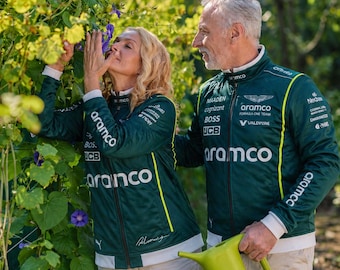 Aston Martin Aramco F1 Team Couple Jackets, Racing Green Motorsport Jackets, Formula 1 Matching Outfit for Men Women