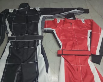 Custom Racing Suit, Personalized Go Kart Driver Jumpsuit, Black and Red Motorsport Costume, Youth Karting Suit, Race Car Outfit