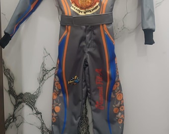 Fully Custom Kids Kart Racing Suit, Personalized Motorsport Jumpsuit, Made to Order Go Kart Suit for Boys and Girls