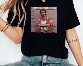 Zabawna koszulka z nadrukiem na imprezę ukończenia szkoły w 2026 roku, modna koszulka z memem, Nicolas Cage Apparel, zabawna koszulka z nadrukiem na imprezę ukończenia szkoły, zabawny prezent dla absolwenta