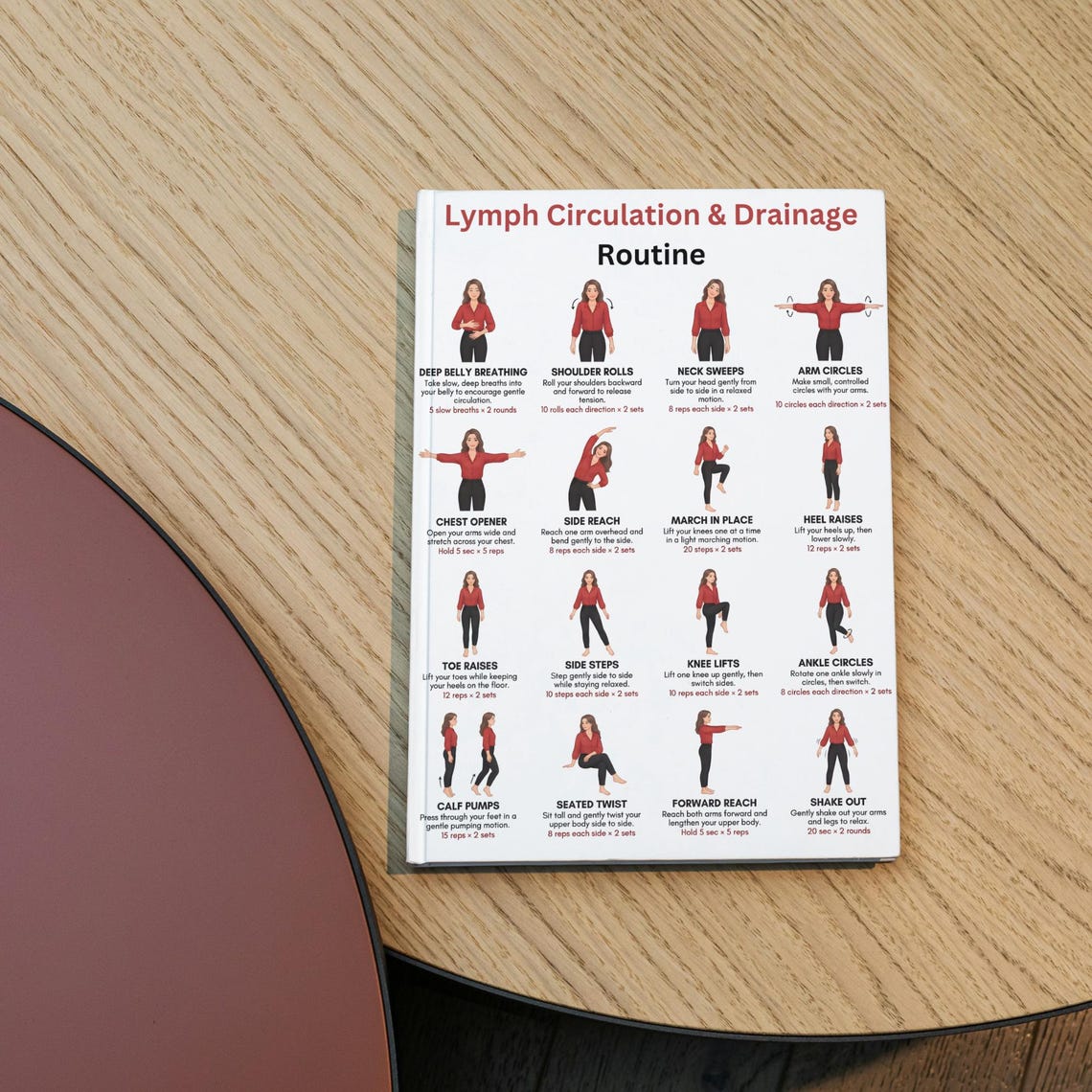 Lymphatic Exercise Routine Lymphatic Drainage Exercises Printable, Lymph Exercise Chart, Gentle ...