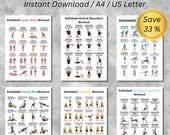 Upper Body Kettlebell Bundle, 6 Printable Workout Posters, Back Arms Core & Strength Training PDF Download