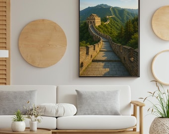 Stampa incorniciata di Wall Ascese / Paesaggio iconico cinese