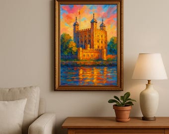 Tower of London Framed Art | Moody landscape wall art, UK Landmark Print