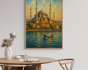 Blue Mosque Istanbul Framed Canvas Print | Turkish Travel Art