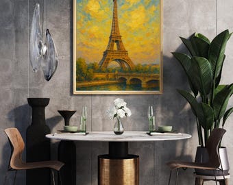 Eiffel Tower Golden Hour Framed Canvas | Paris Travel Art