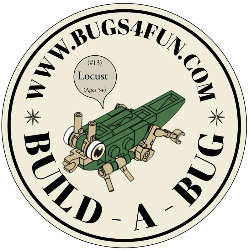 Sticker Learning Without Background Build-a-bug: Grasshopper Building Kit Educational Insect Brick Set - Etsy