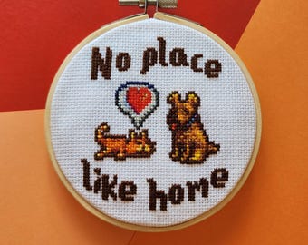 No Place Like Home Cross-Stitch Pattern - PDF Digital Download - Stardew Valley Cottagecore Embroidery Design