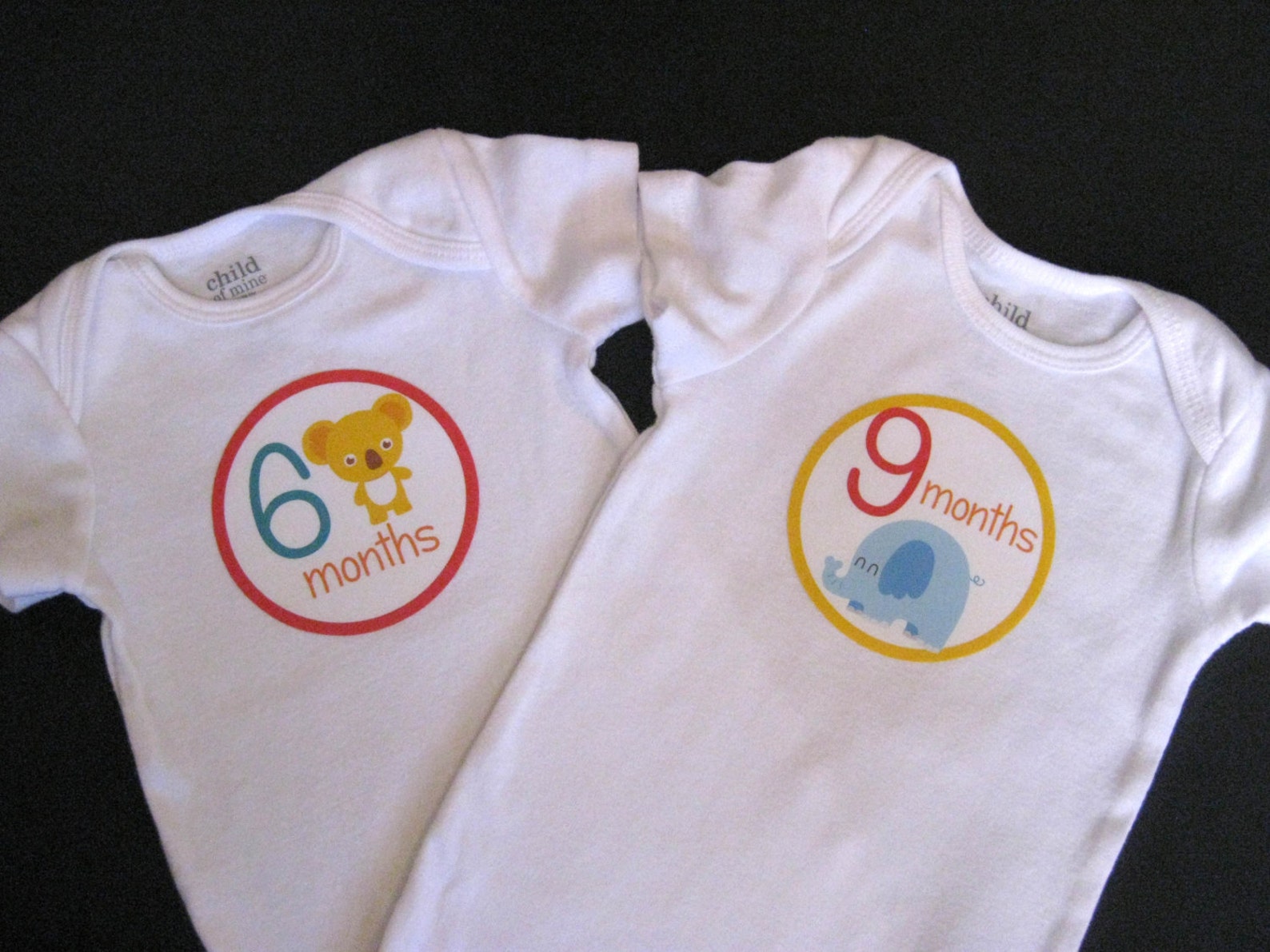 Baby Monthly Iron on or Sticker Decals/transfers Jungle Animals Baby