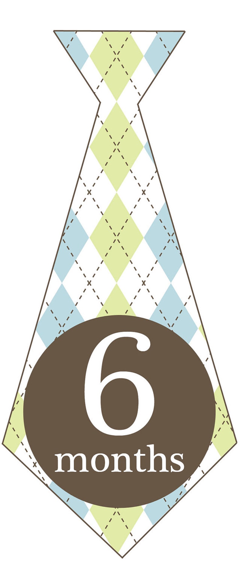 Iron on or Sticker Monthly Tie Decals for Boys Brown Green Etsy