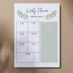 adhd friendly | 2026 printable weekly planner | minimalist dated weekly planner pdf | dated weekly layout | instant digital download